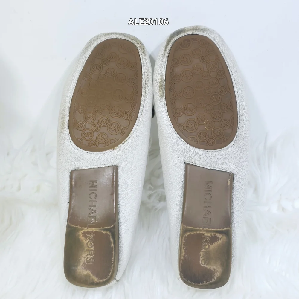 Michael Kors Mocassines Hamilton Cream whith Logo MK Size 8.5M